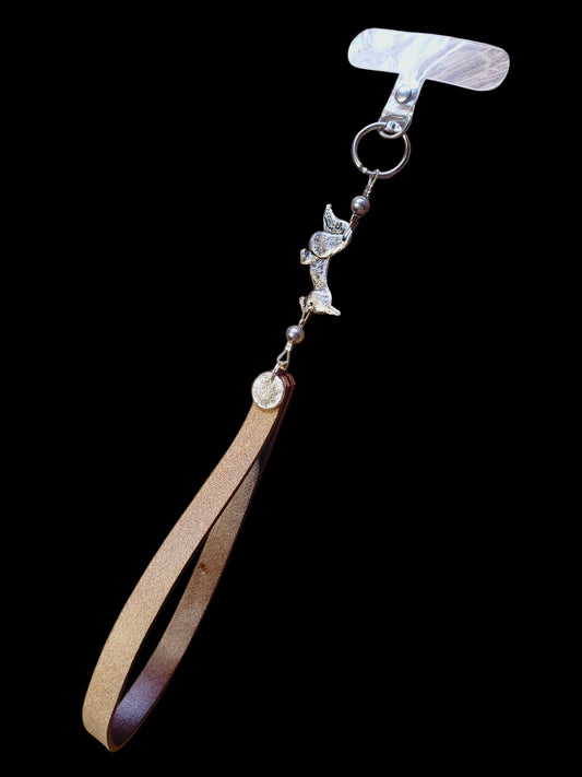 Tacsi csuklóra akasztható valódi bőr telefontartó