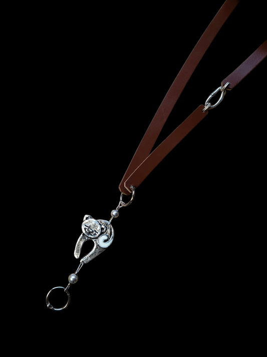 Ébredő cica vállra akasztható valódi bőr telefontartó