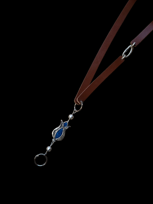 Nagy tulipán vállra akasztható valódi bőr telefontartó