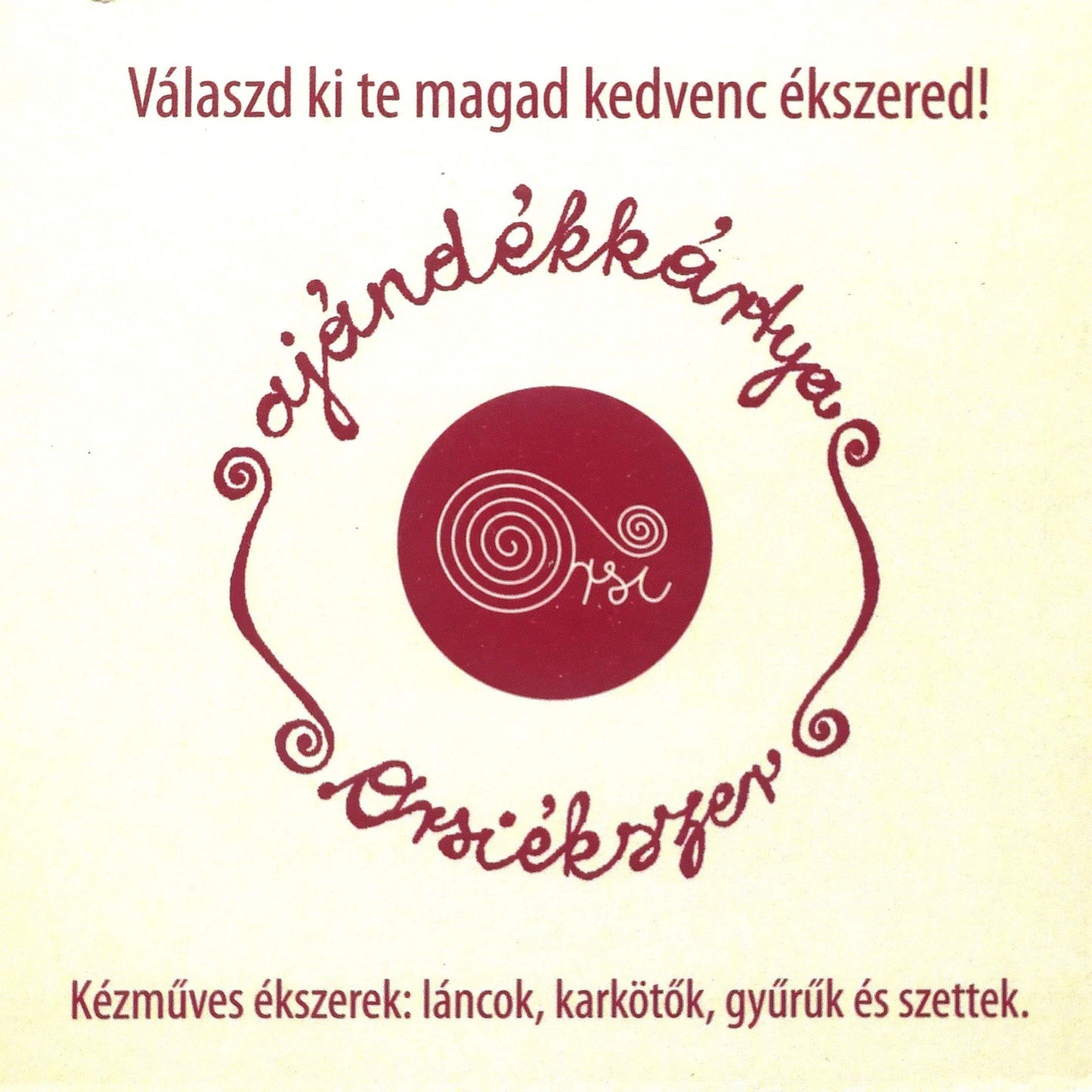 Ajándékutalvány - Orsiékszer