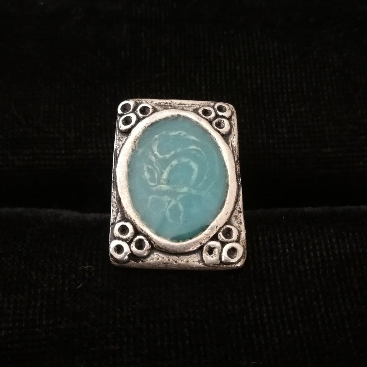 Nagy csipkés négyzet gyűrű