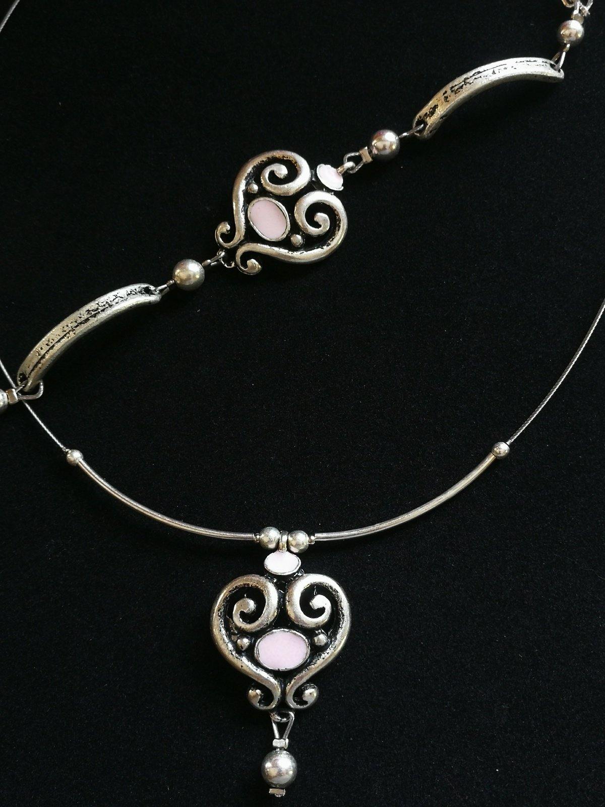 Csipke szivecske kollekció vastag karkötővel - Orsiékszer