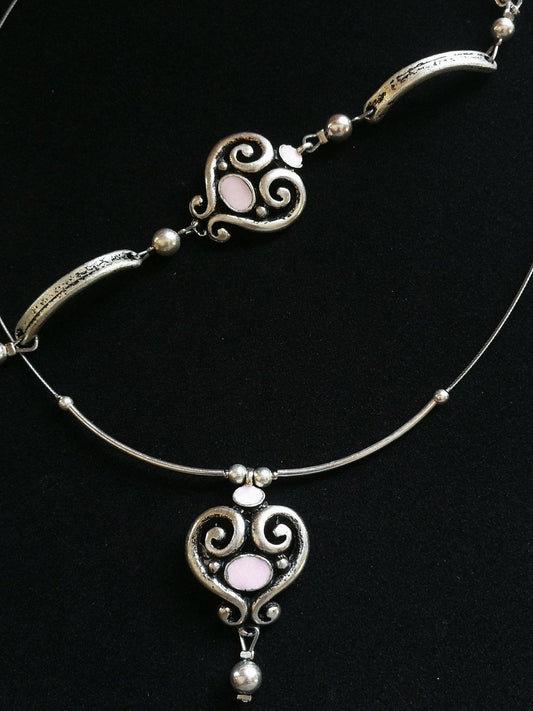 Csipke szivecske kollekció vastag karkötővel - Orsiékszer