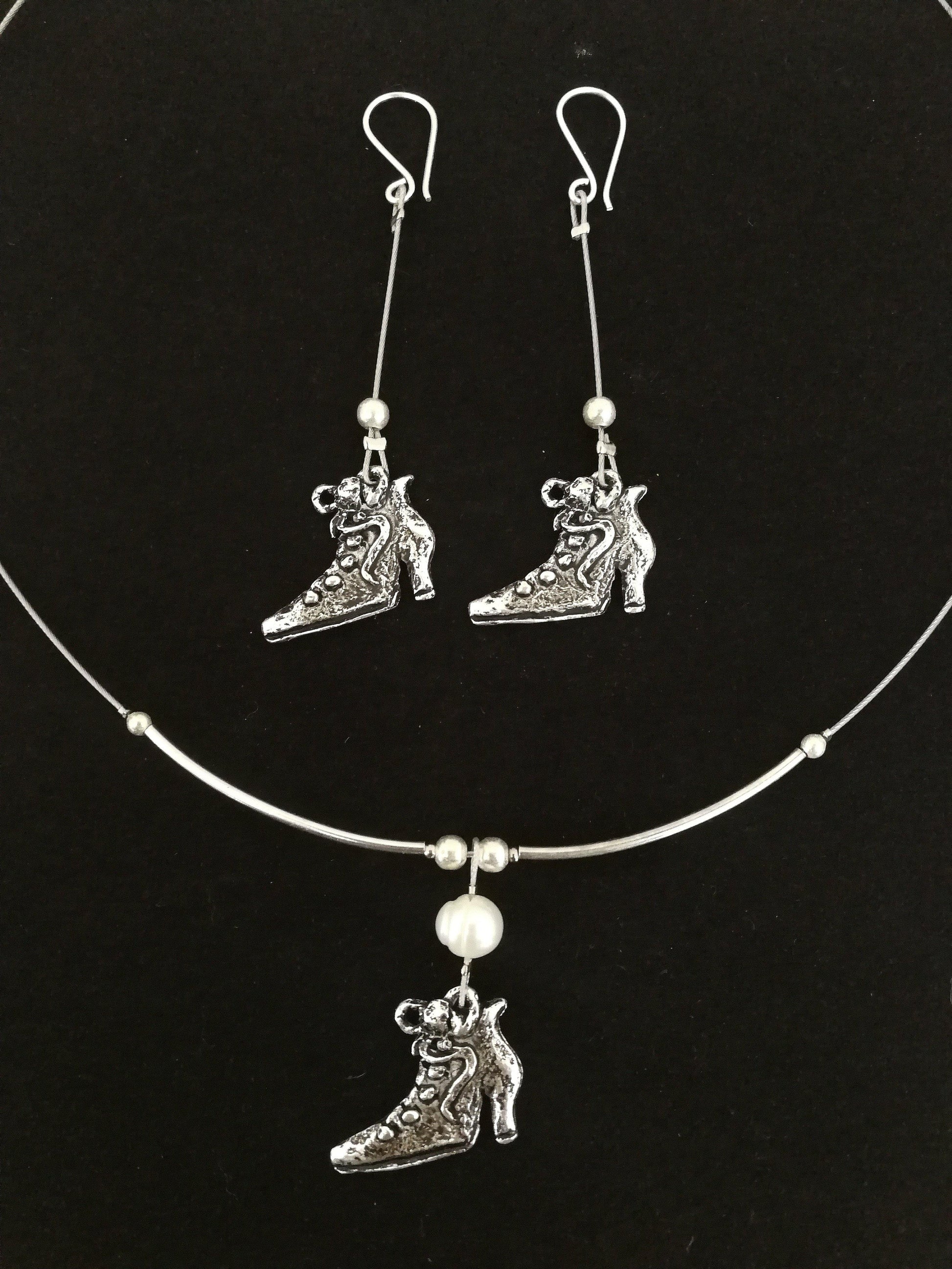 Cipellő kollekció hosszú fülbevalóval - Orsiékszer