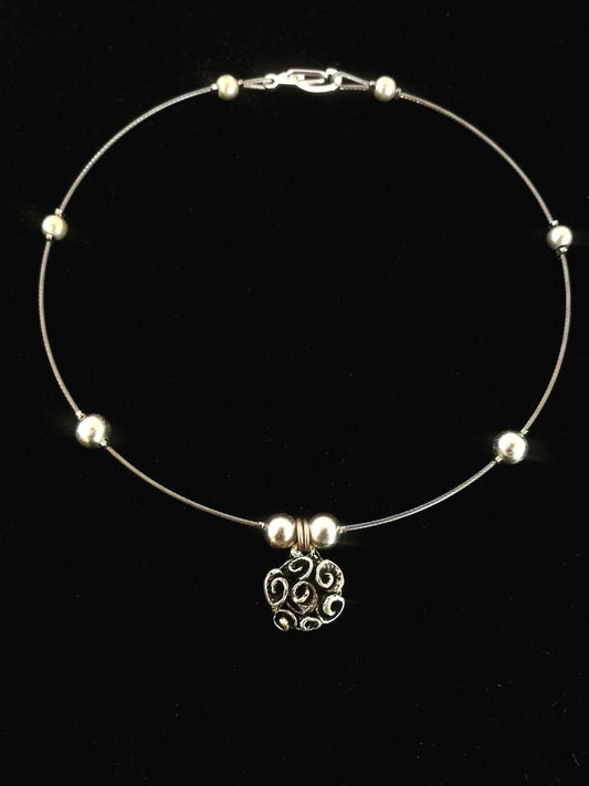 Ezüst rózsa bokalánc - Orsiékszer