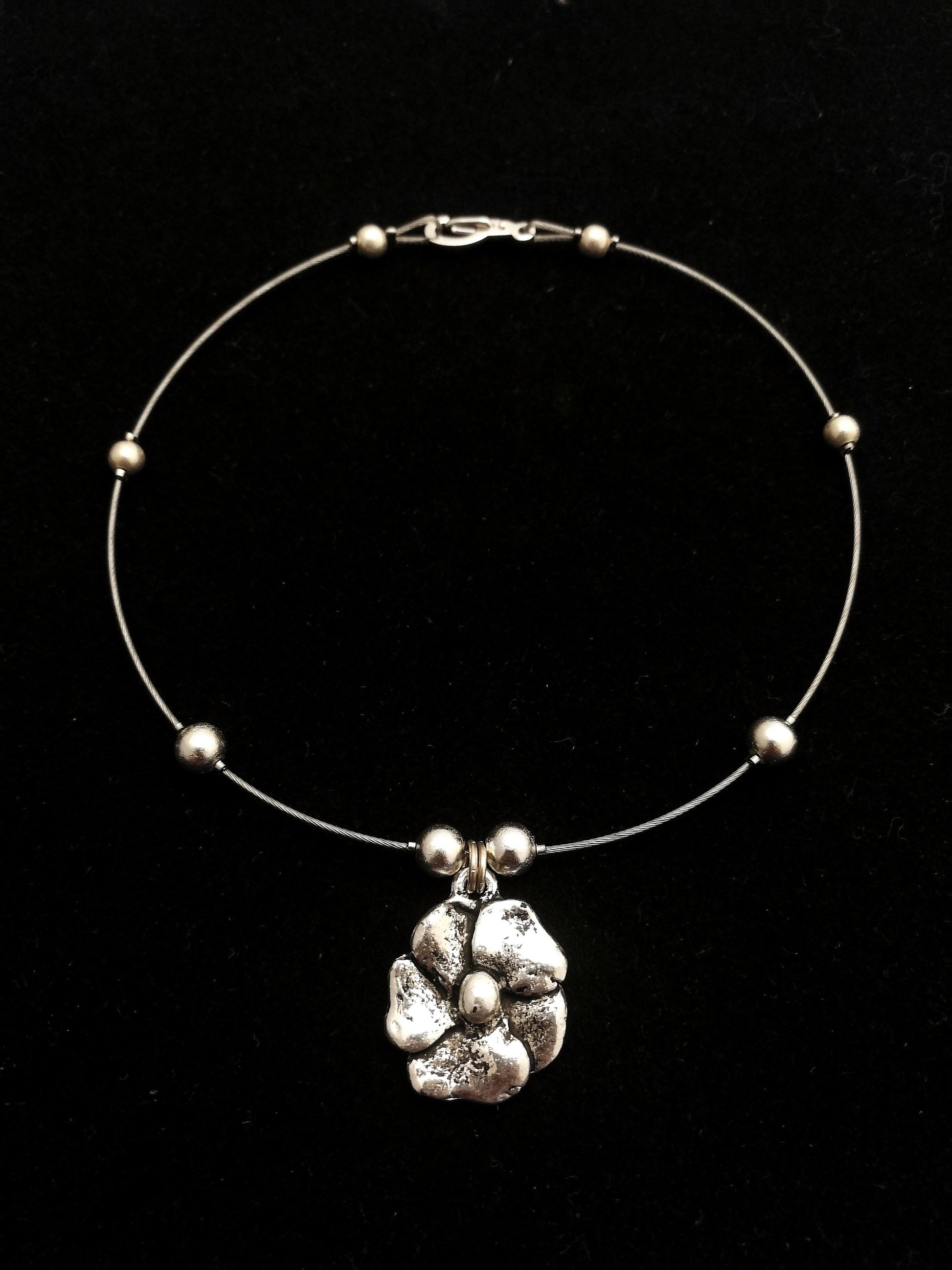 Ezüst virág bokalánc - Orsiékszer