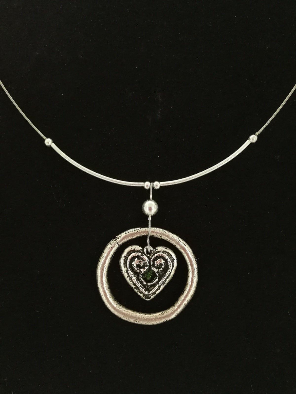 Szivecske karikában nyaklánc - Orsiékszer