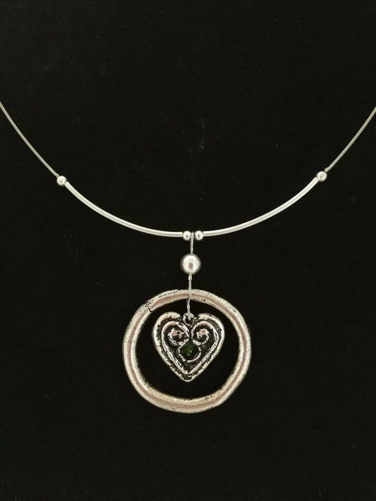 Szivecske karikában nyaklánc - Orsiékszer