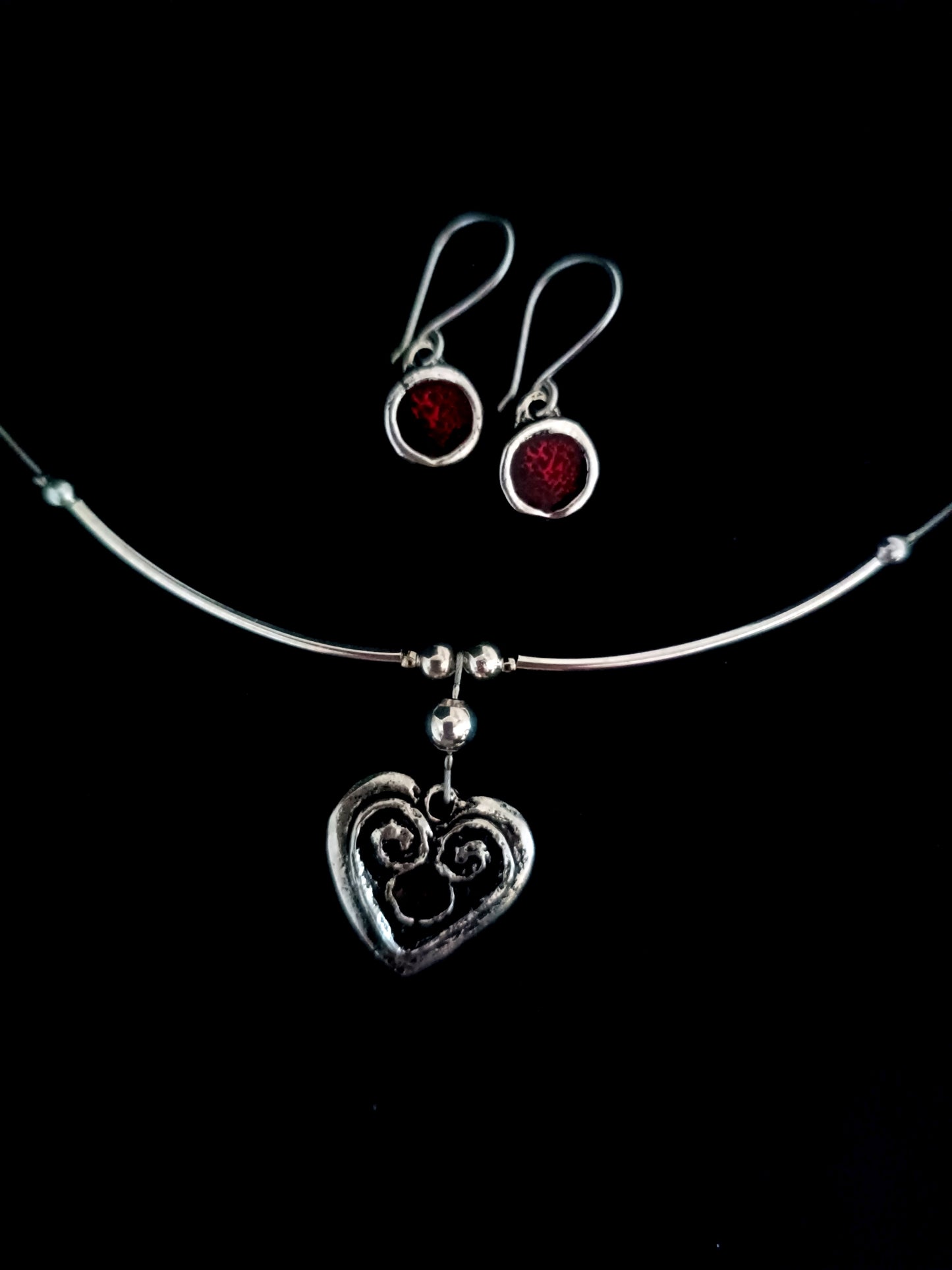 Szivecske kollekció pötty fülbevalóval