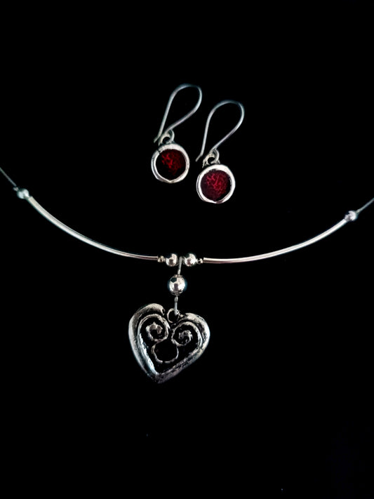 Szivecske kollekció pötty fülbevalóval