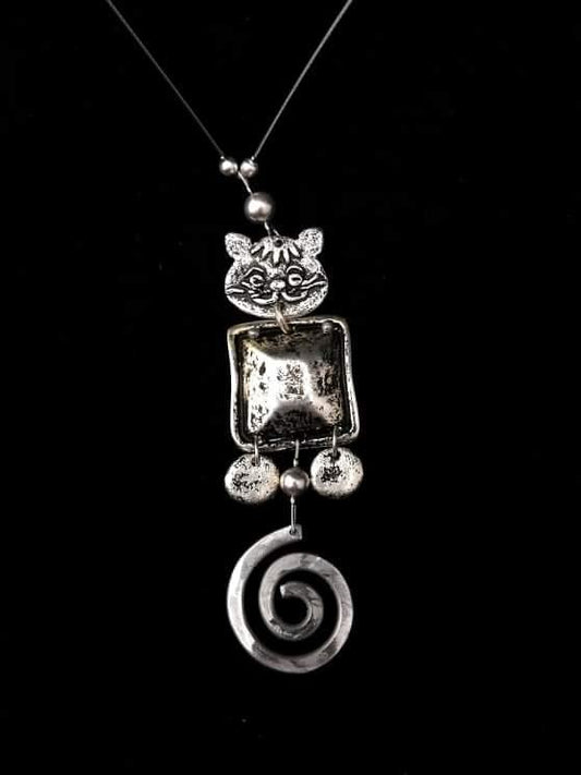 Kocka cica nyaklánc farkincával - Orsiékszer