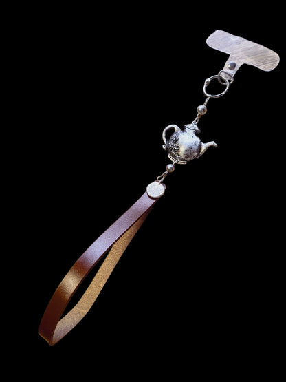 Kanna csuklóra akasztható valódi bőr telefontartó