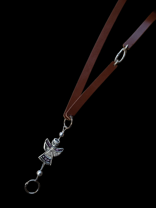 Nagy angyal vállra akasztható valódi bőr telefontartó