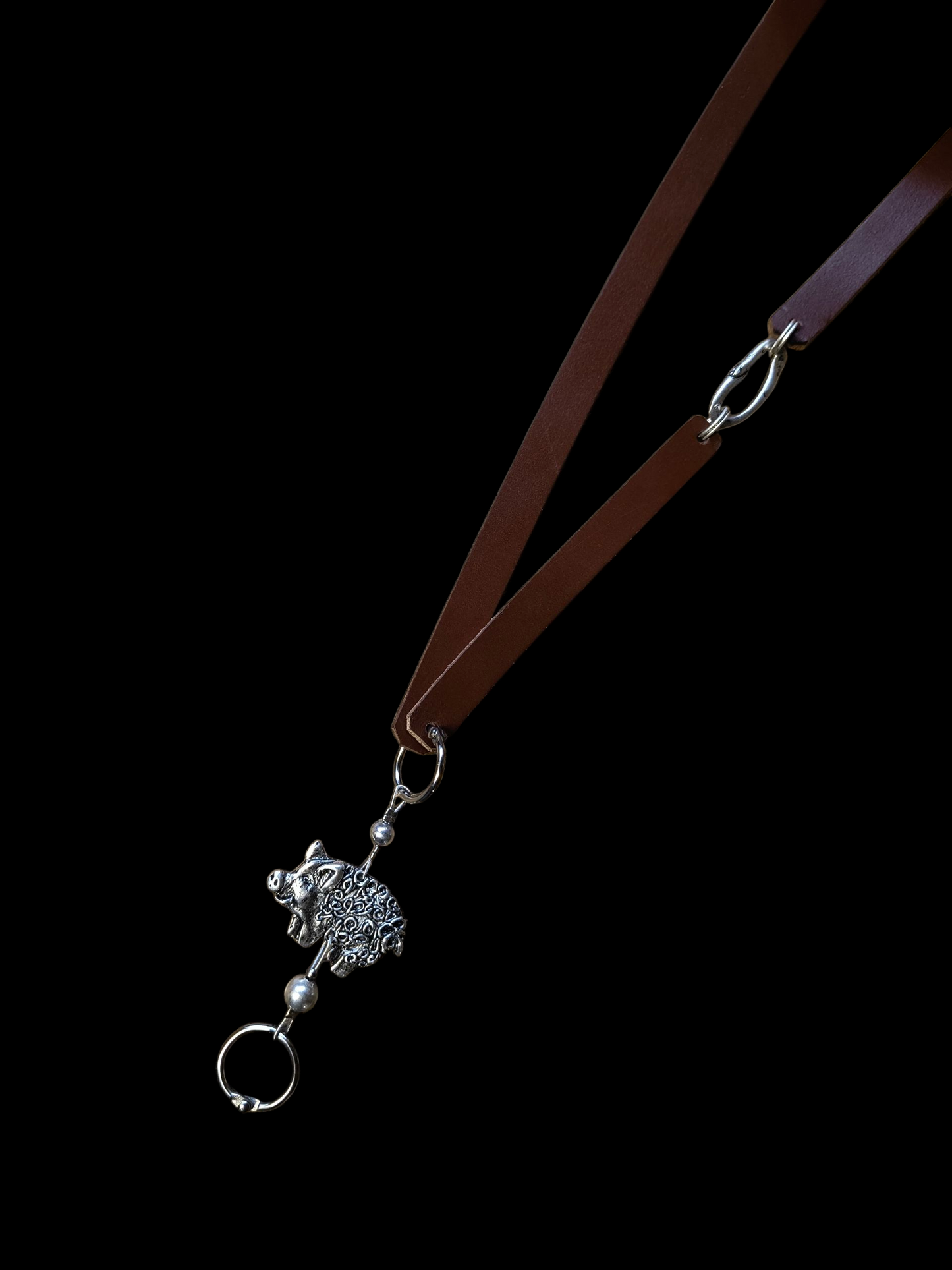 Mangalica vállra akasztható valódi bőr telefontartó