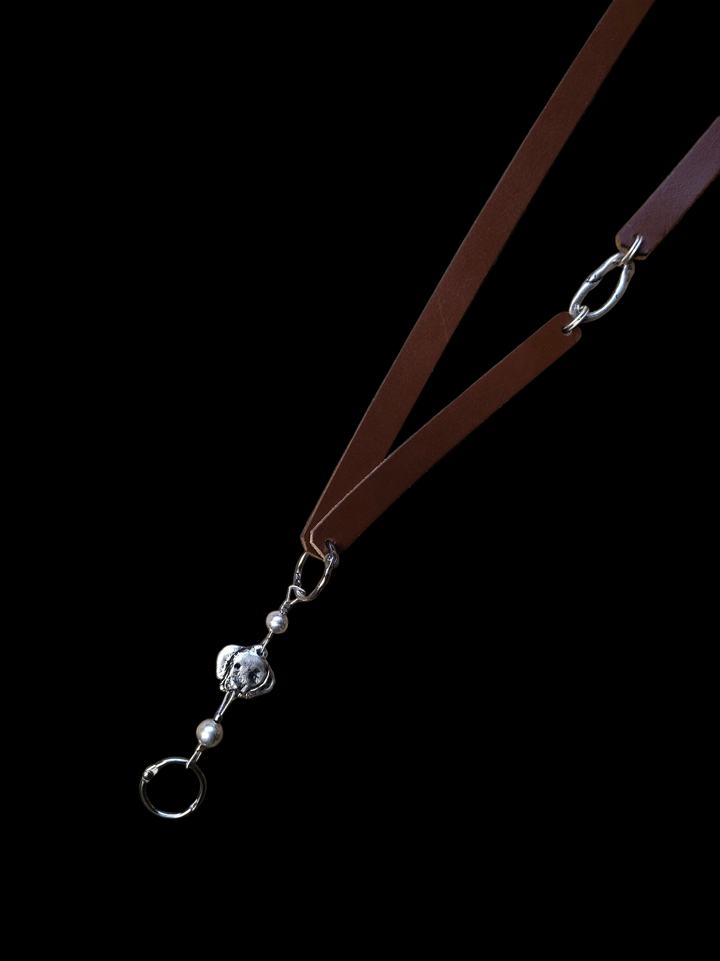 Kicsi kutyafej vállra akasztható valódi bőr telefontartó