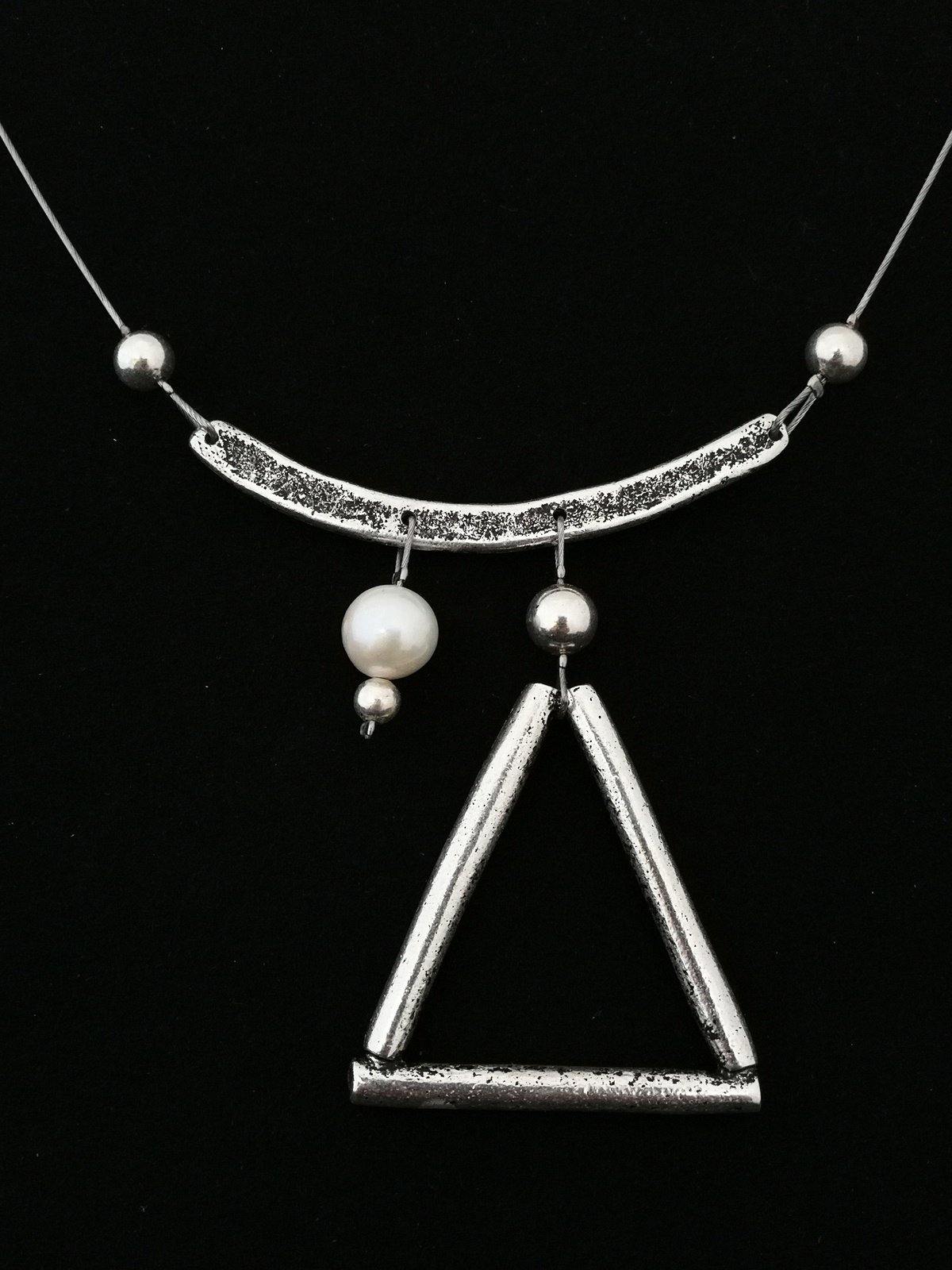Háromszög és gyöngy nyaklánc - Orsiékszer