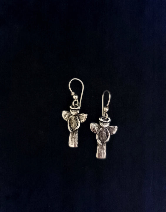 Ezüst angyal fülbevaló